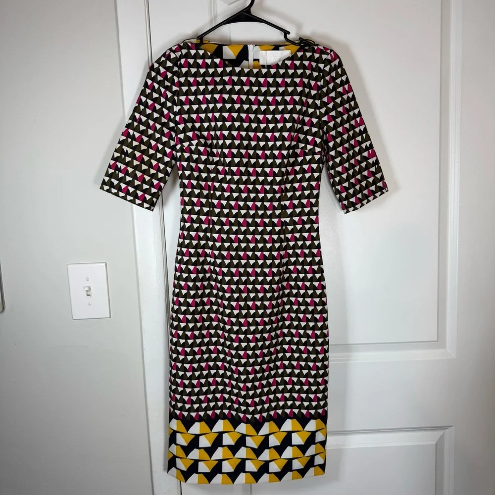 NWOT Hugo Boss Dareika Anthracite Sheath Above The Knee Dress, US 0, Multicolor - Picture 5 of 14